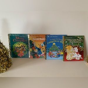 Lot of four vintage Christmas golden books